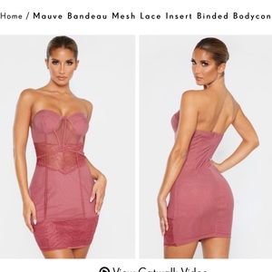 Maybe/Pink Lace Bandeau Dress